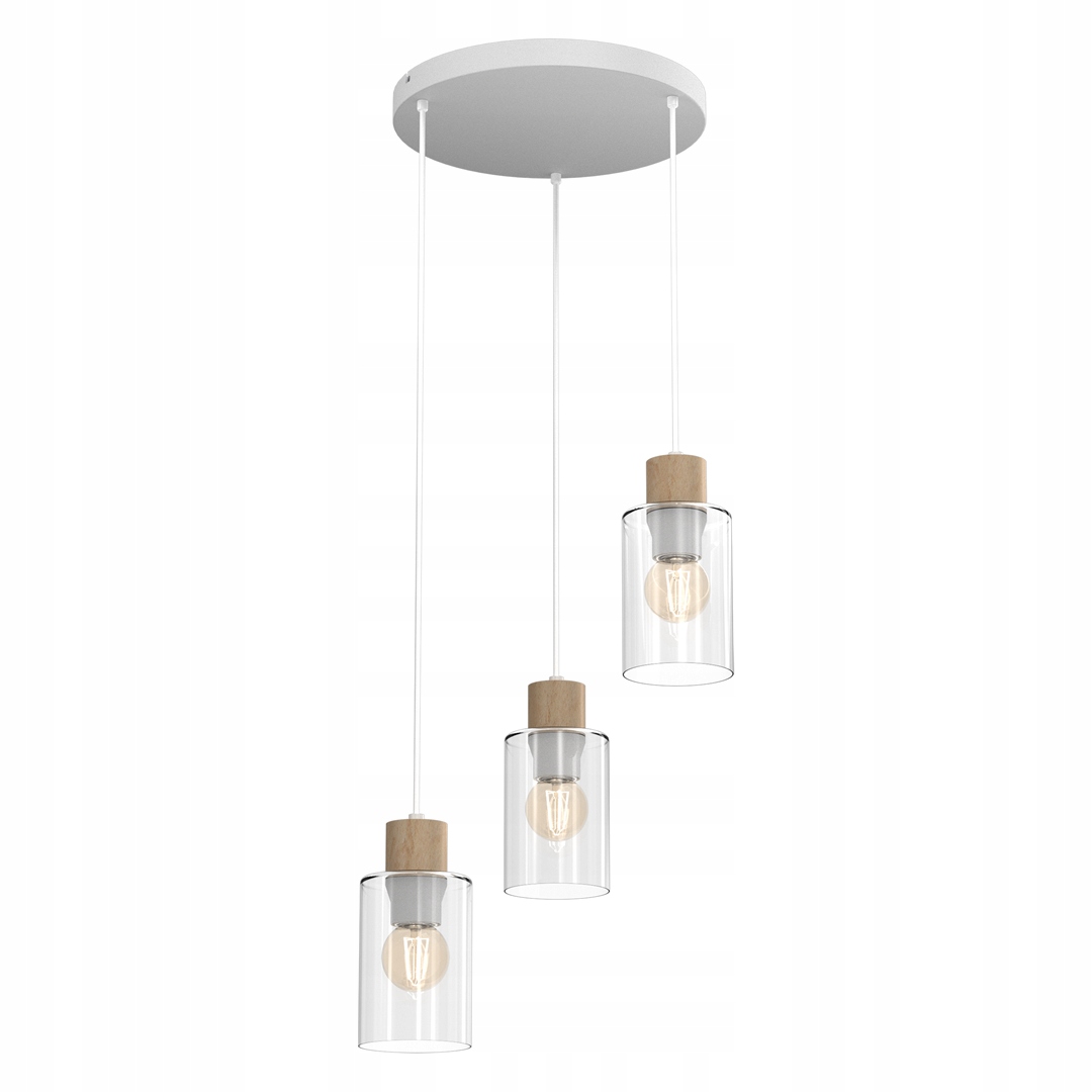 Okrúhle závesné svietidlo biele 3xE27 Madera MLP8556 Eko-light