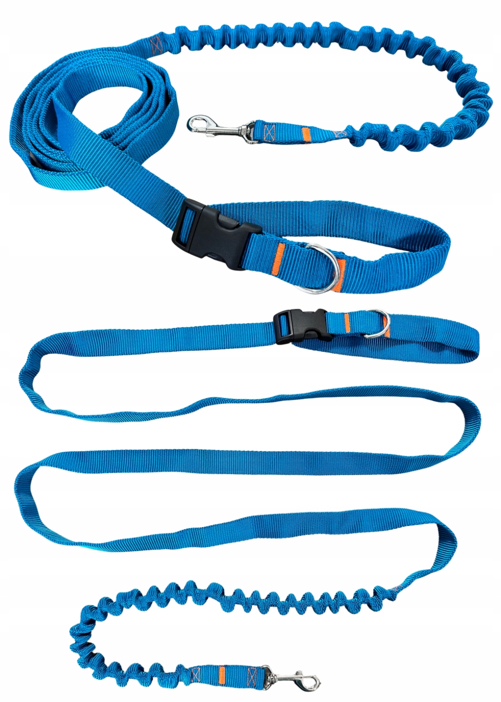 Vodítko pro psa s tlumičem 280 cm Turkus, nastavitelná, sportovní