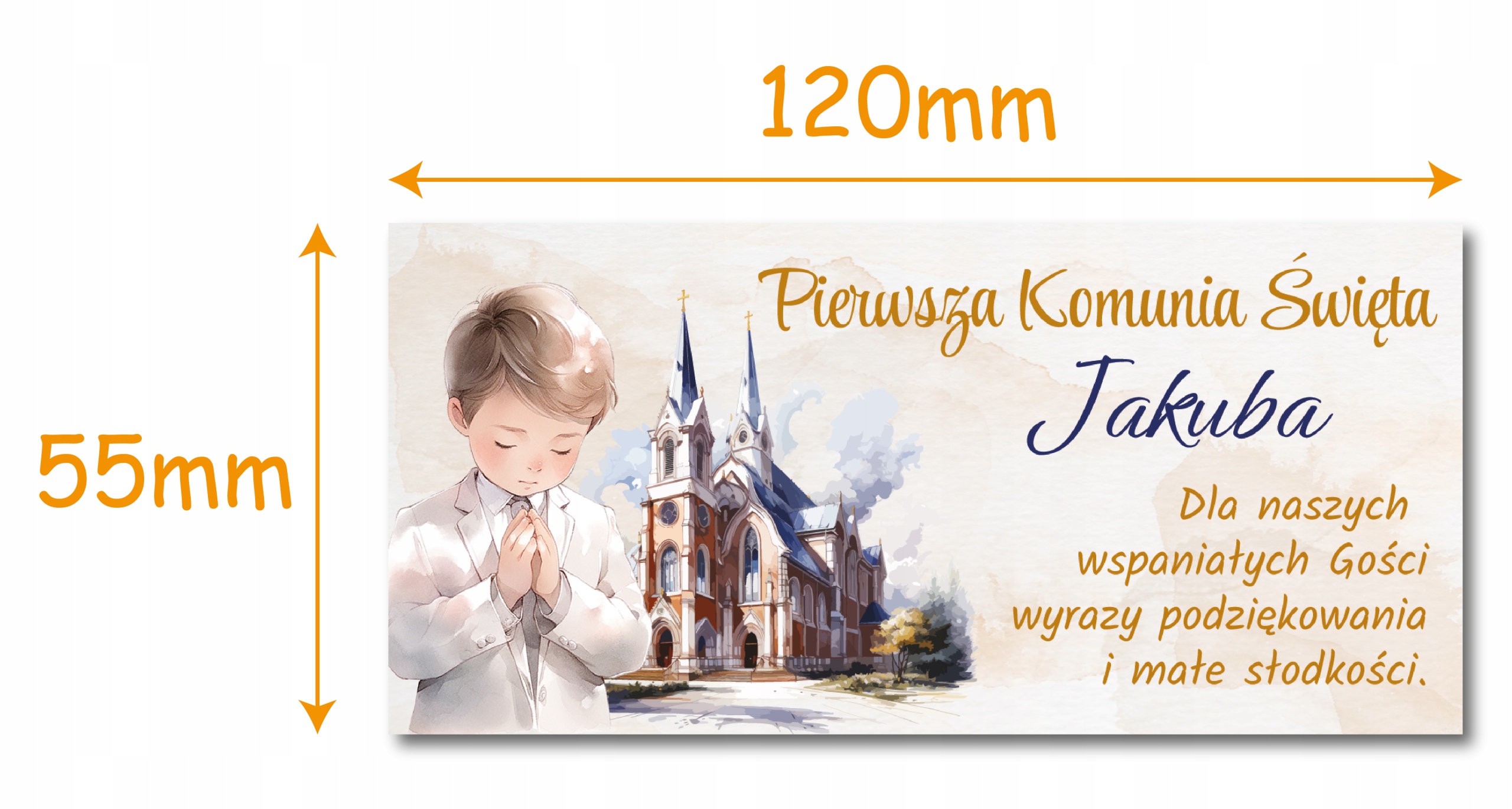 Naklejki słodkie podziękowanie Komunia 17szt Rodzaj inny