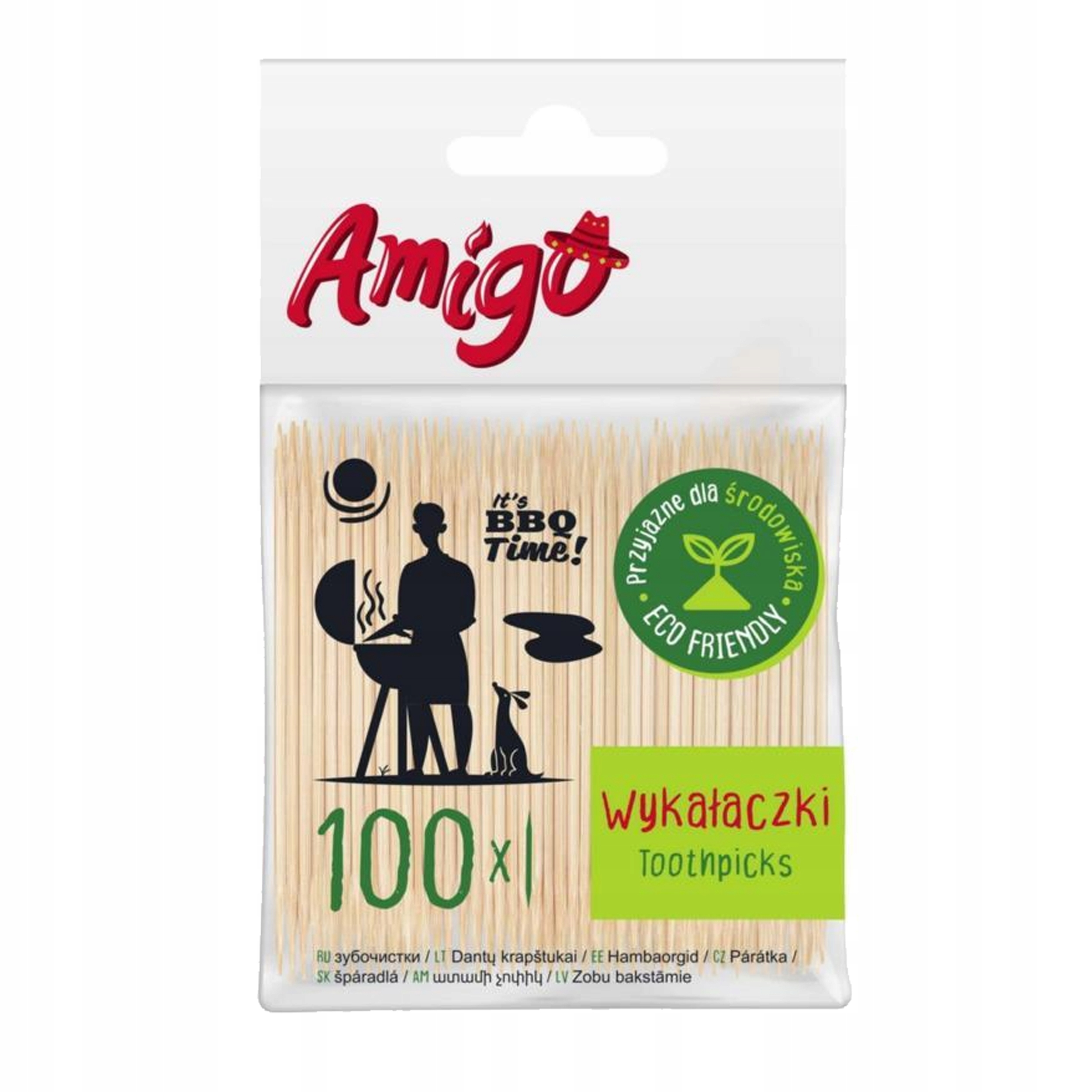 

Wykałaczk Drewniane 6,5cm 100 Sztuk Amigo 2131
