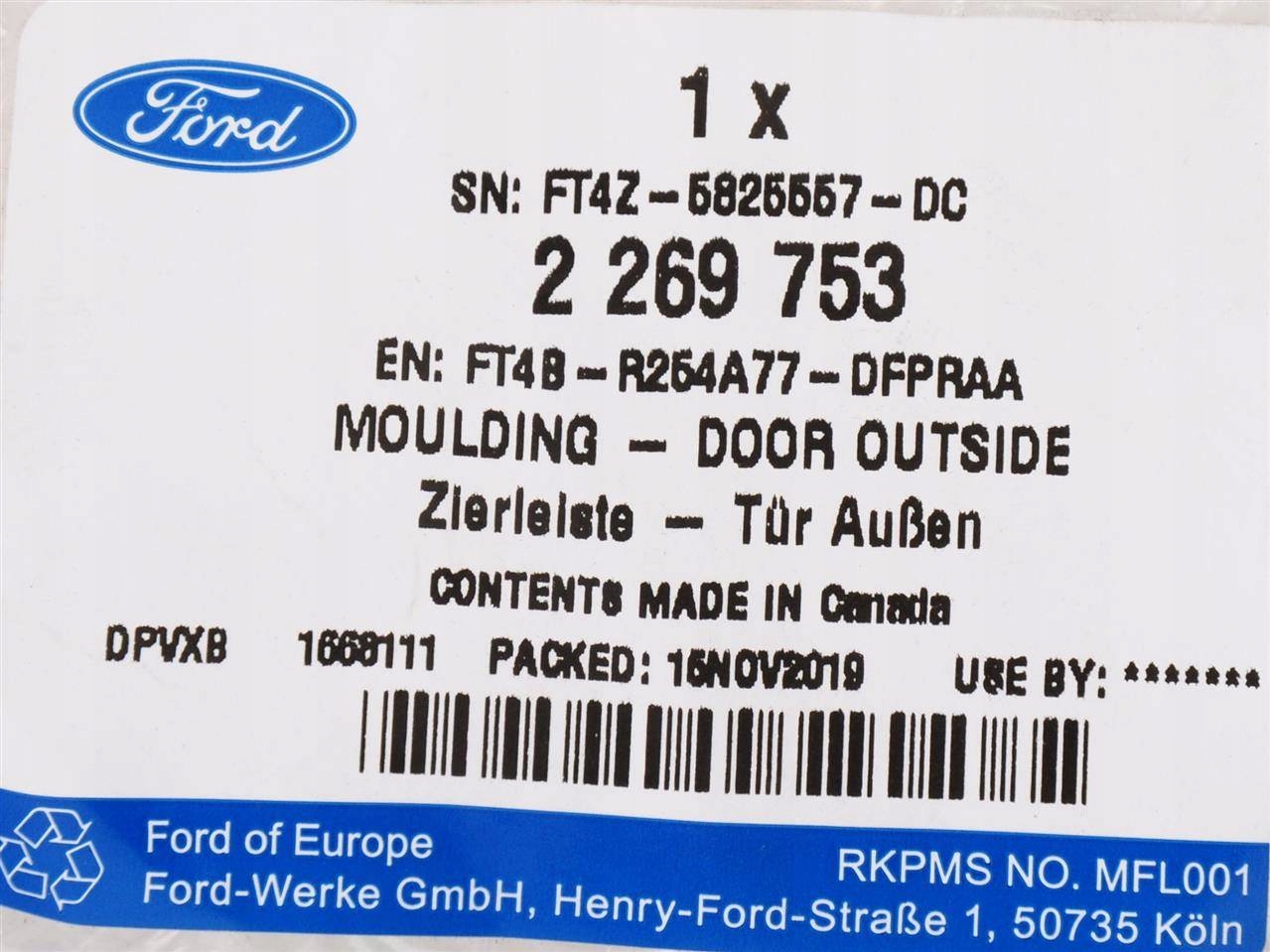 LISTWA LEWA DRZWI TYŁ EDGE 2015- ST LINE Typ samochodu 4x4/SUV