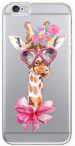 

etui silikon 1 mm żyrafa pink do iPhone 6/6s