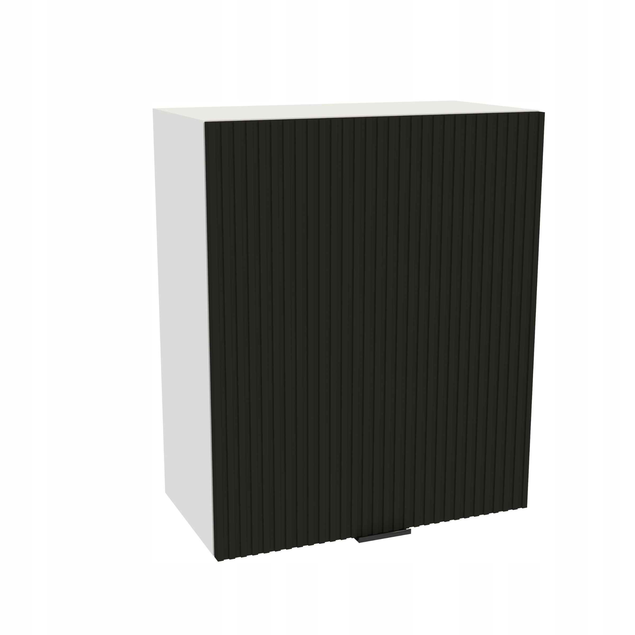 Horná kuchynská skrinka 60/72 Vigo korpus Biela predná časť Ryfla Čierna Matná