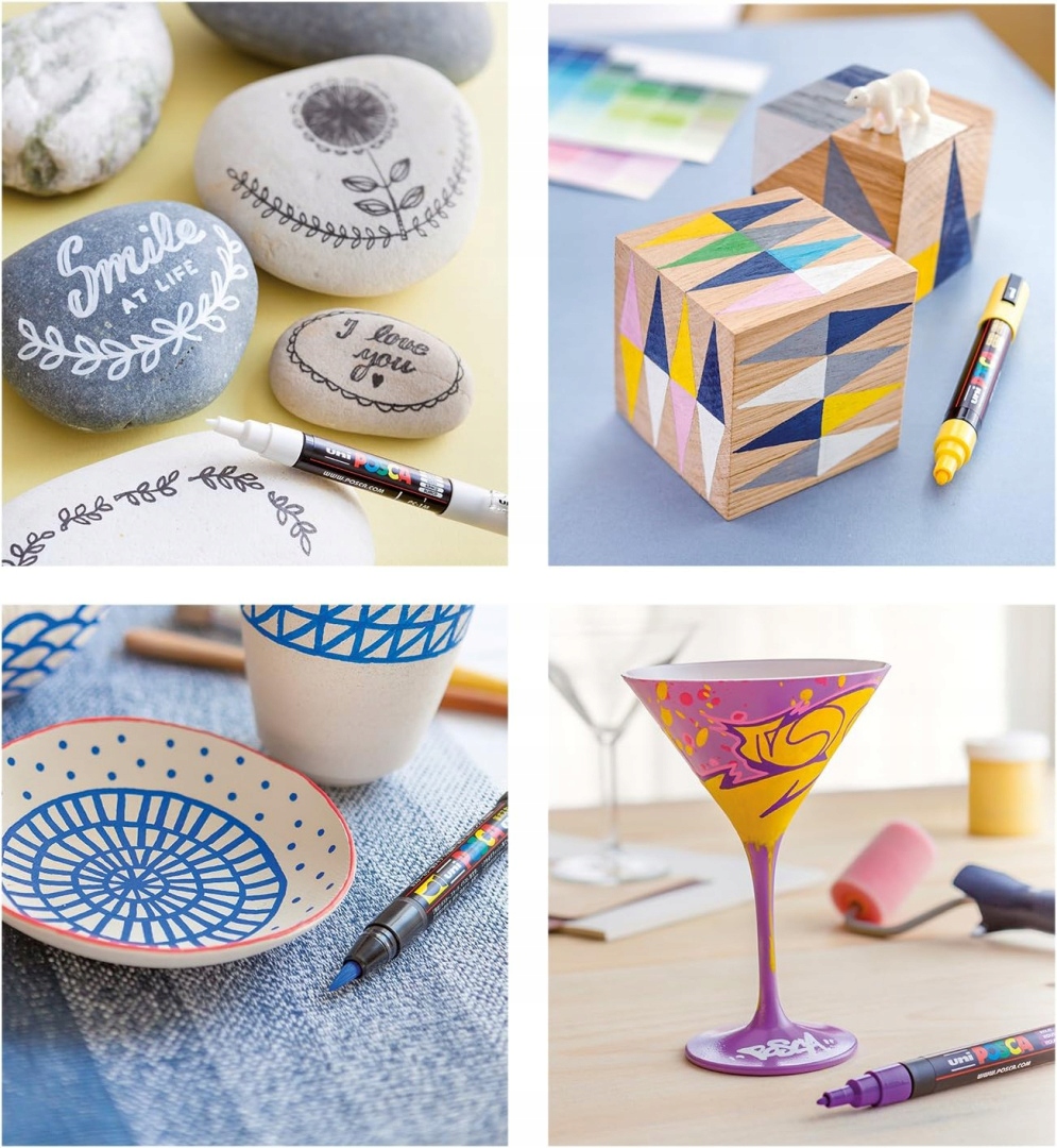 Pisaki, markery z farbą plakatową UNI POSCA PC-3M -7 kolorów Liczba sztuk w opakowaniu 7 szt.