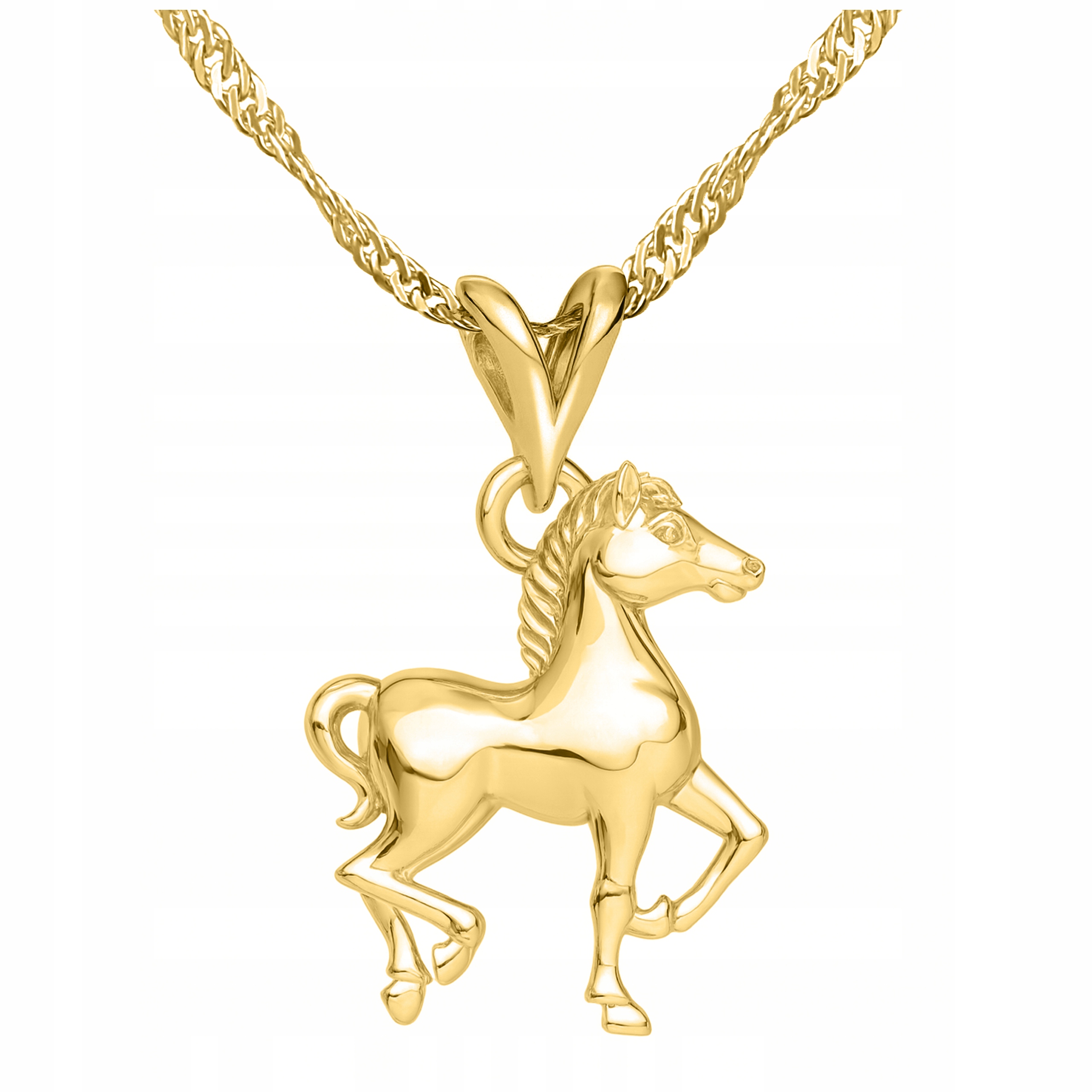 Zlatý náhrdelník s koněm Zvíře Kůň Koňský Stříbro 925