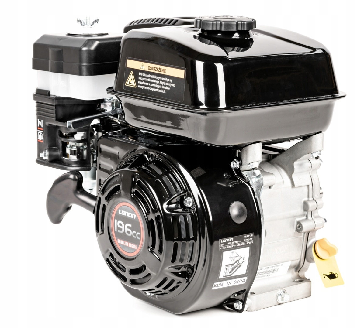 Motor Loncin G200F-R horizontální hřídel 19,05 mm 62 mm s přídavným hřídelem