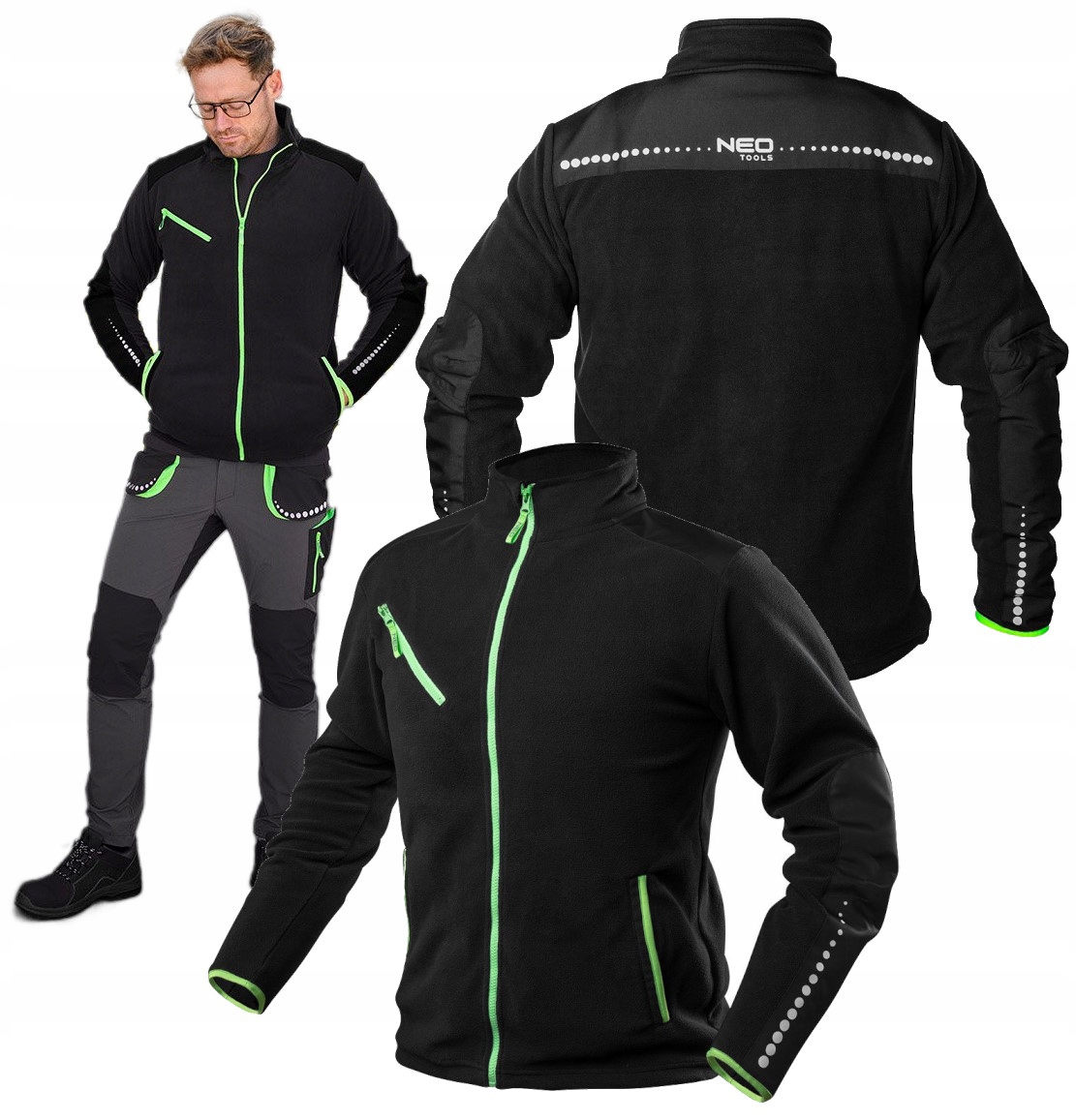 Polar roboczy premium ze wzmocnieniami z cordury czarny rozmiar M Neo