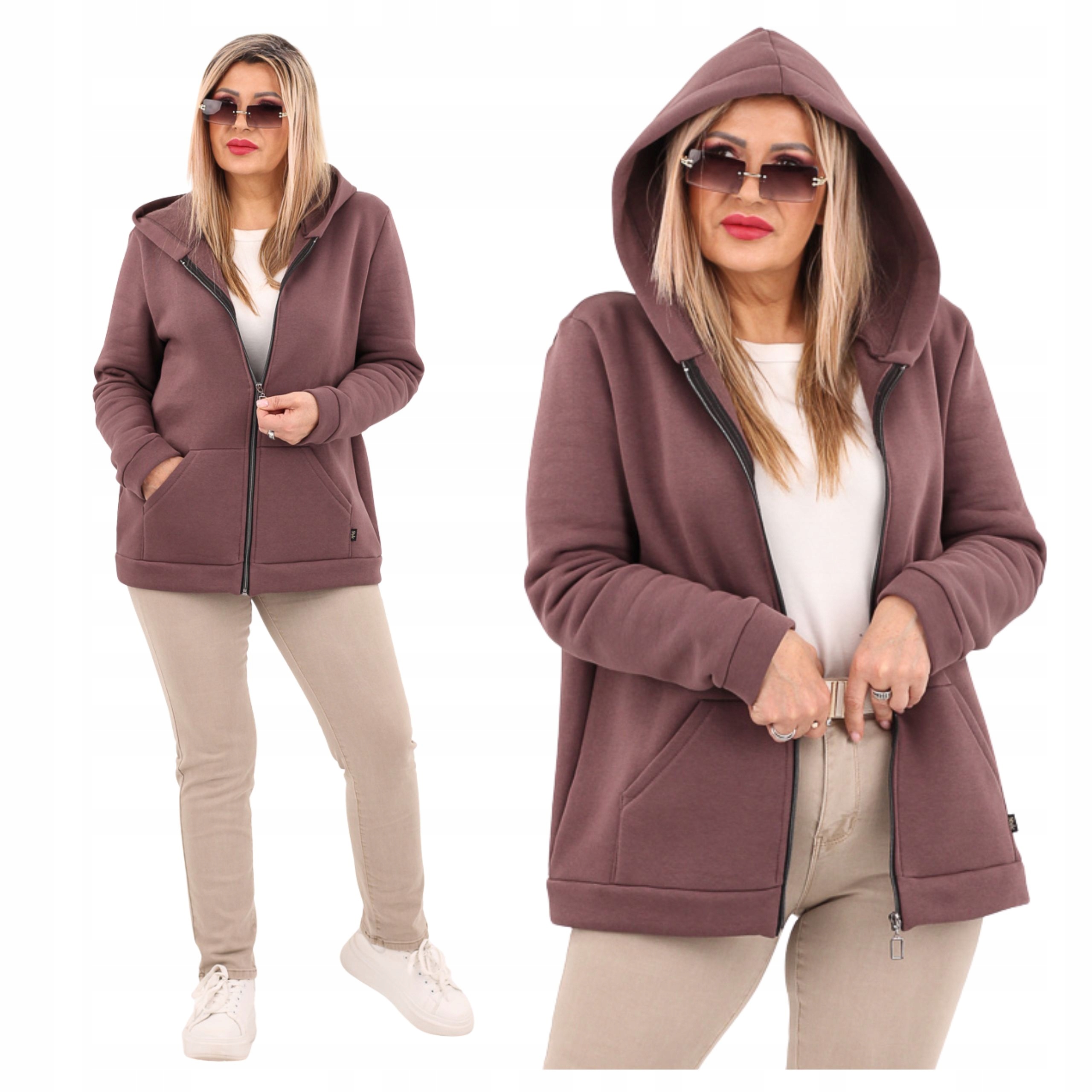 Bluza bawełniana damska oversize ocieplana Polski Producent duże rozmiary