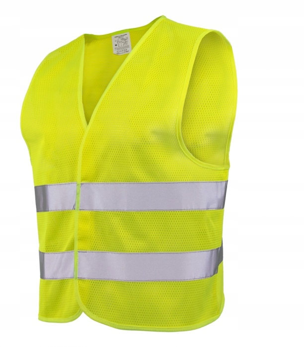 KAMIZELKA ODBLASKOWA OSTRZEGAWCZA PRZEWIEWNA ŻÓŁTA MESH r. L