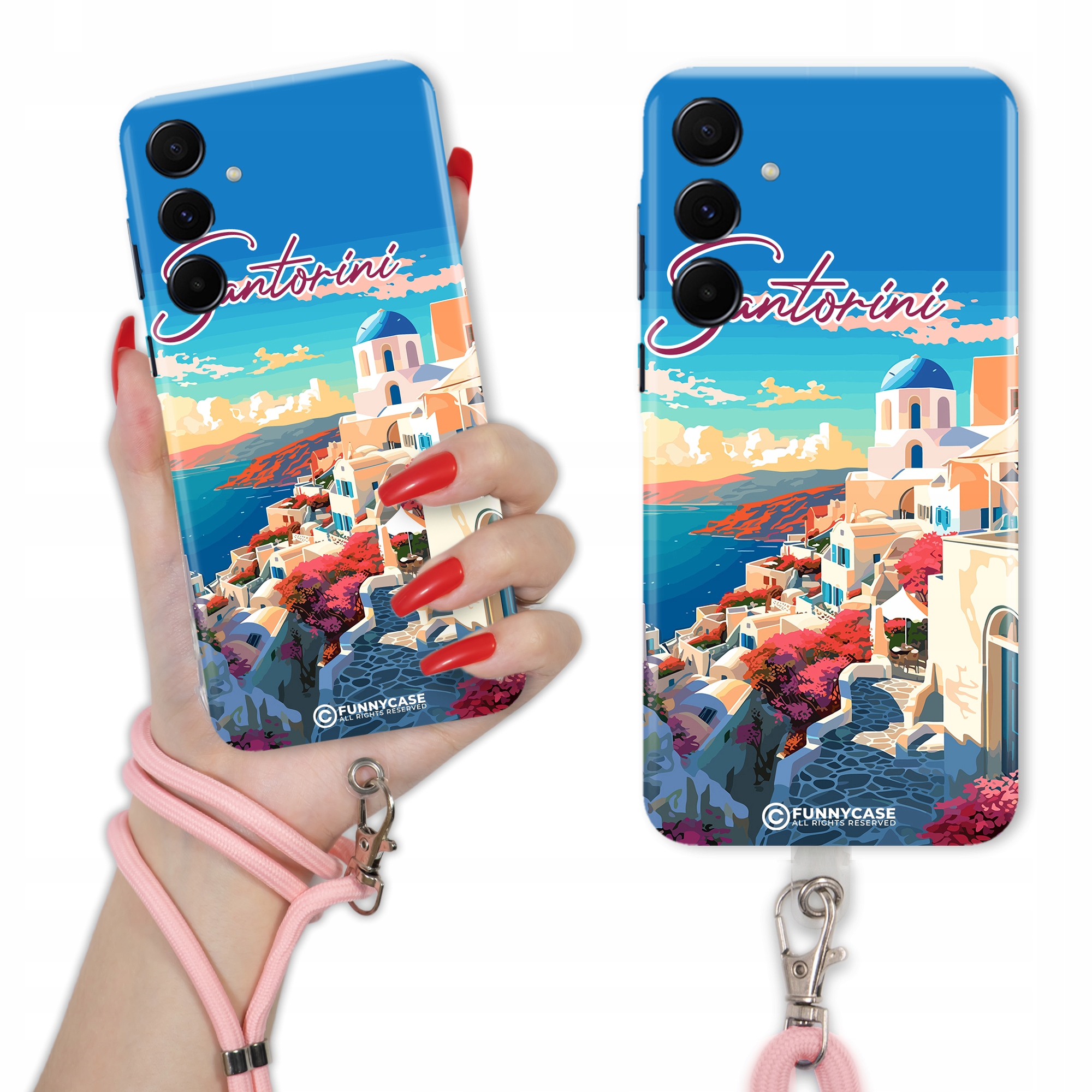 Pouzdro Pro Samsung A55 5G Se Šňůrkou Santorini Růžová