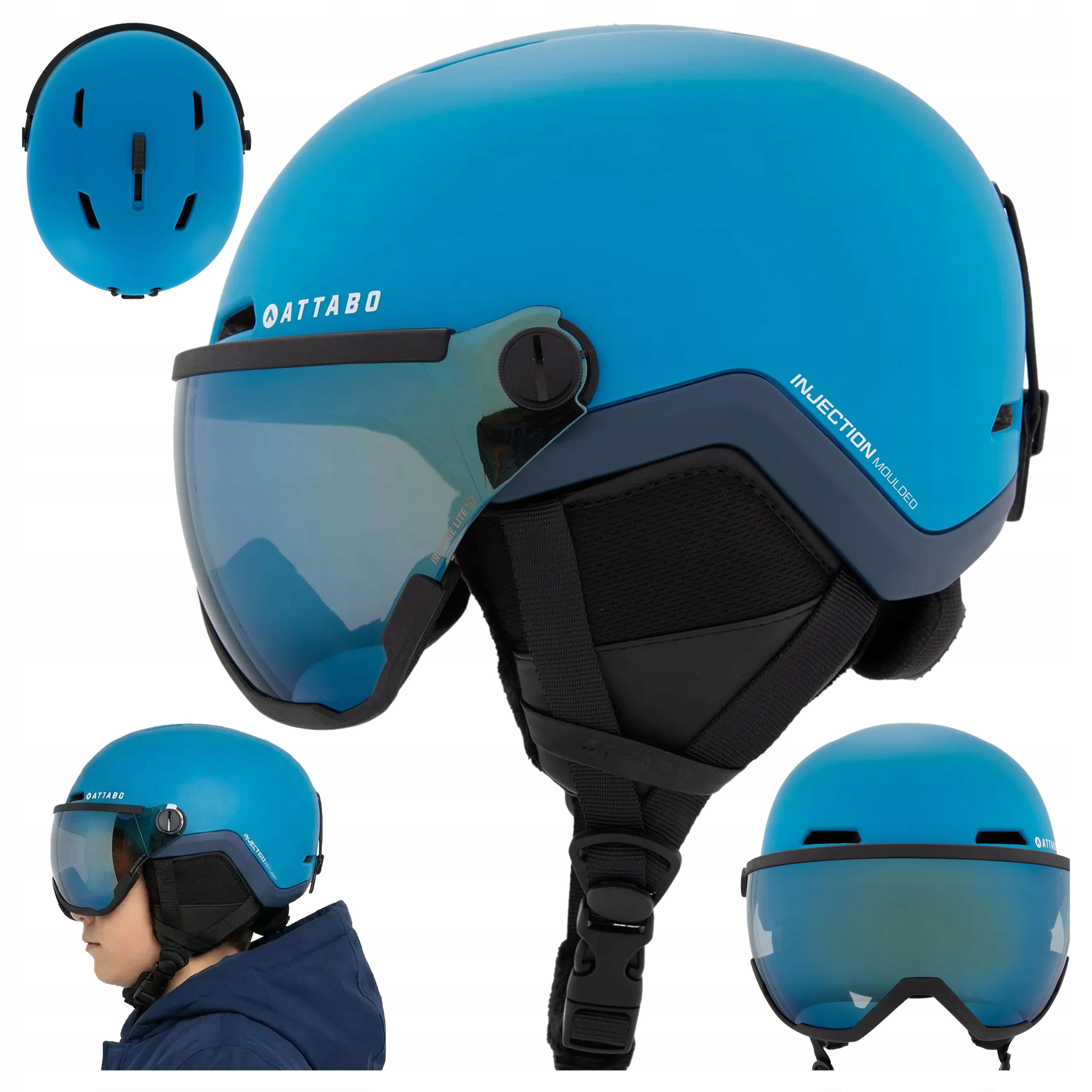 Dětská Lyžařská Přilba Attabo Avens 2.0 Visor Jr Se Sklem Hledí 51-54 cm