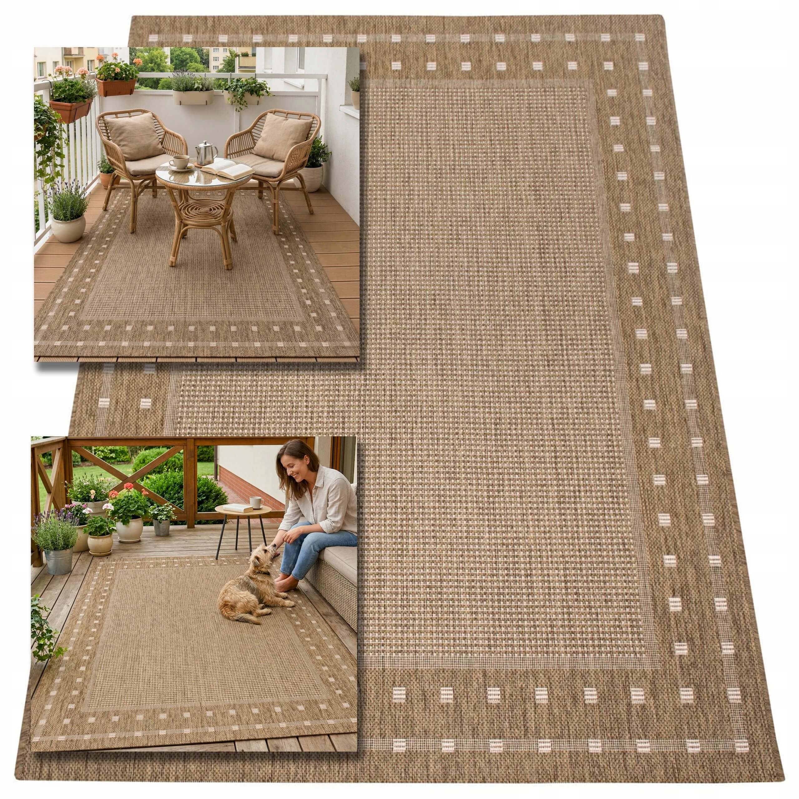 Vonkajší Terasový Koberec 160X220 Vodotesný Záhradný Na Terasu, Balkón, Rohož