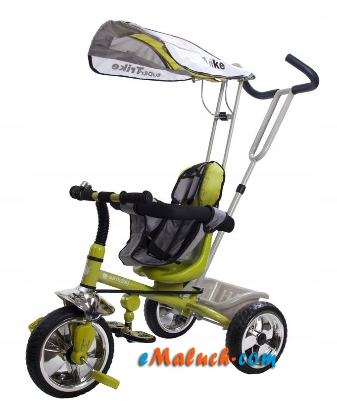 Rowerek trójkołowy sun baby z daszkiem barierką B33 zielony