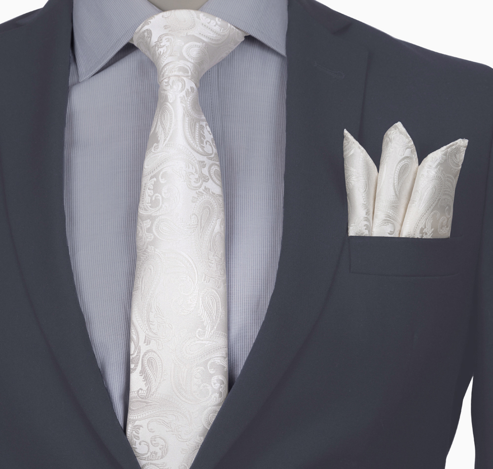 

Poszetka + Krawat Żakard Wypustka Mikrofibra K124