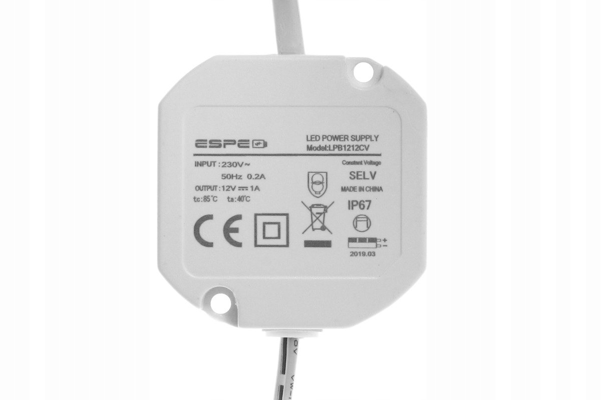 

Zasilacz Led dopuszkowy 12V 1A 12W IP67