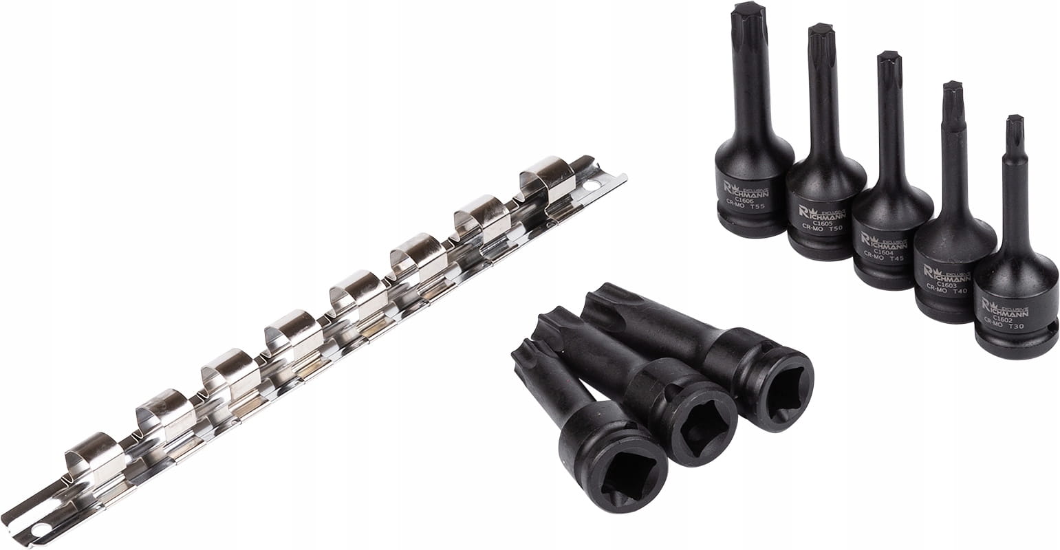 KLUCZE UDAROWE 8 szt. TORX T30-T80 RICHMANN C6950 Typ 6-kątna