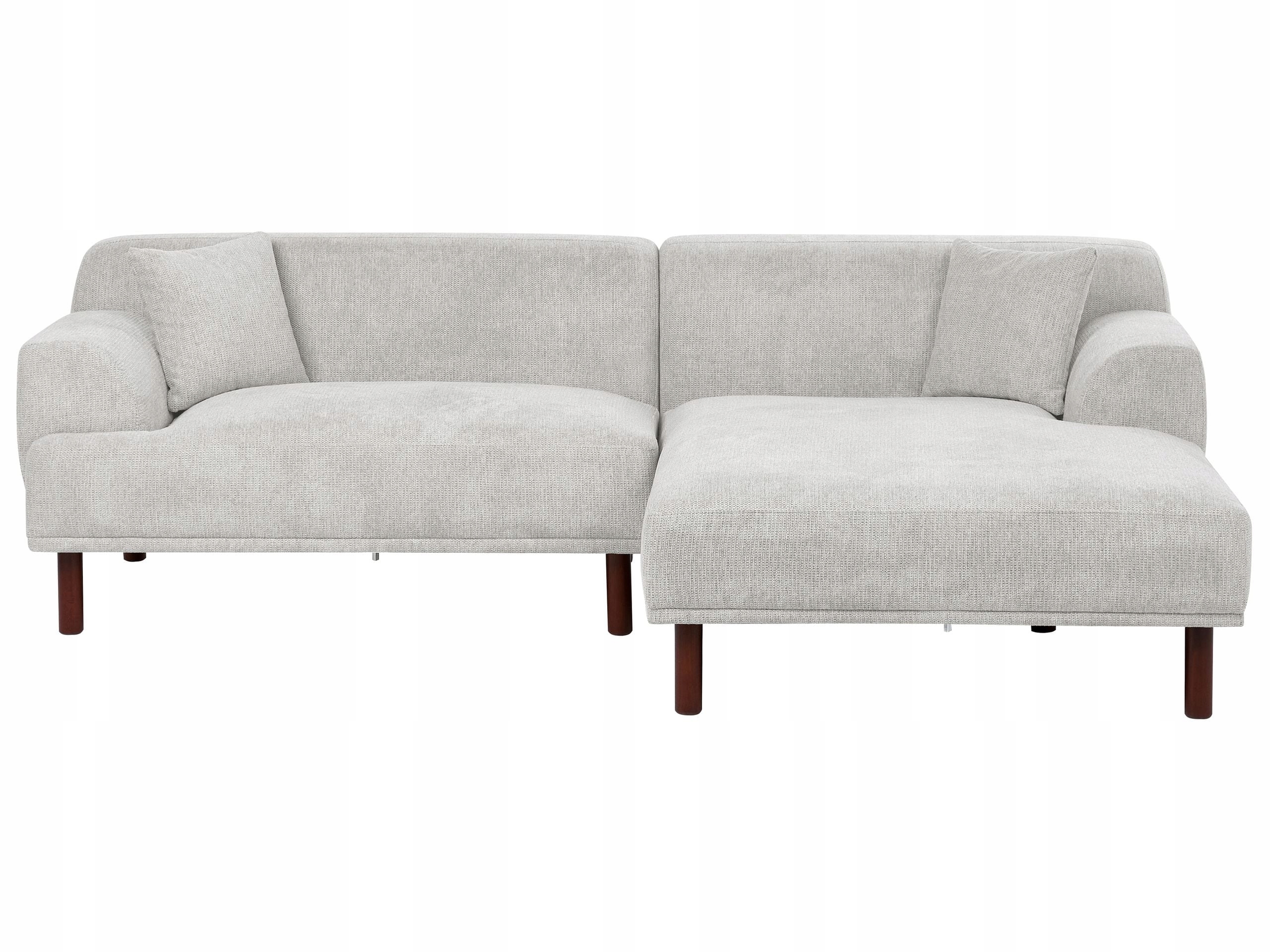 Narożna sofa lewostronna szara w nowoczesnym wnętrzu