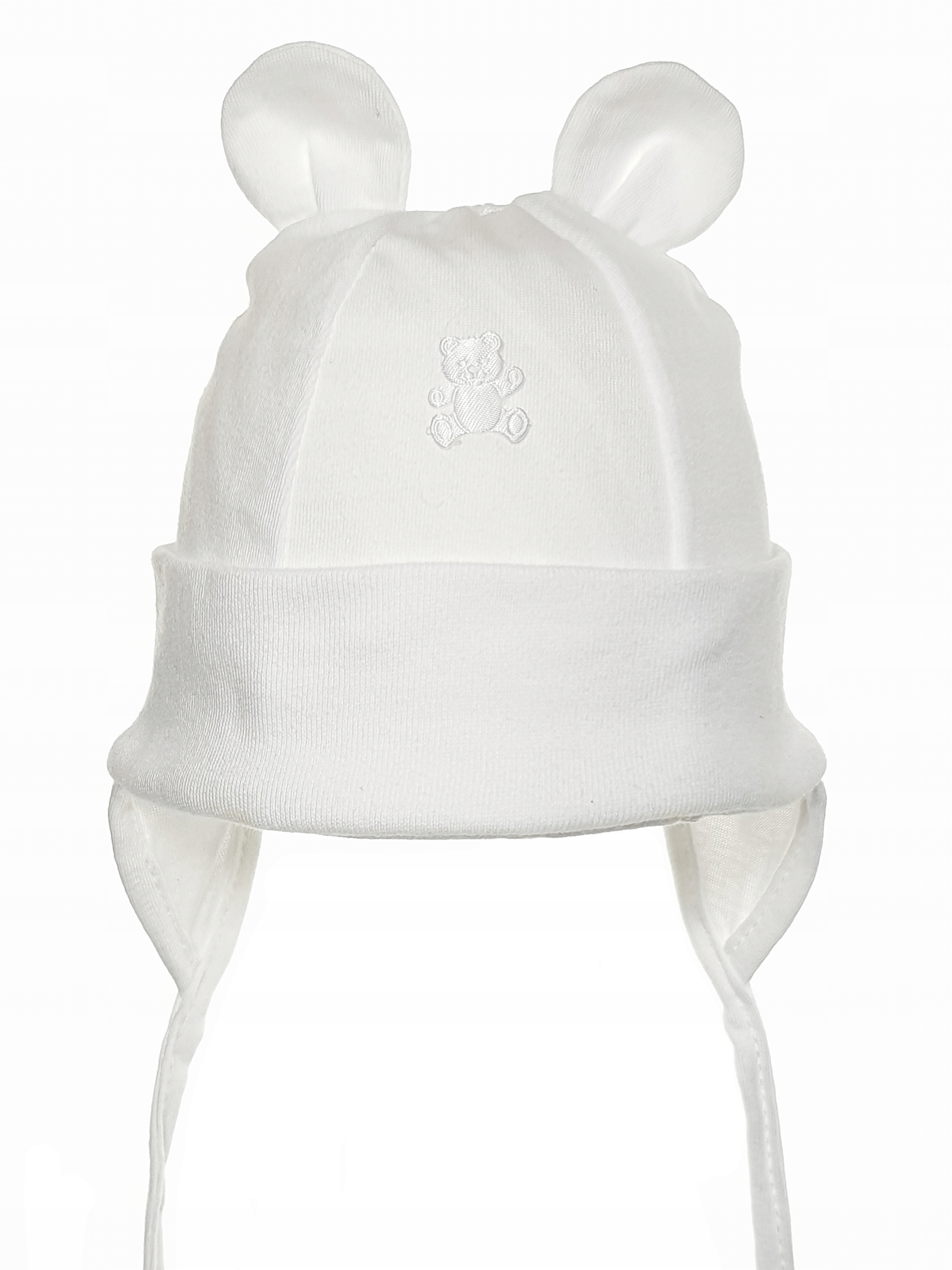 

Bawełniana Czapka Wiązana Uszka Miś 0-12M-C 7KOLOR