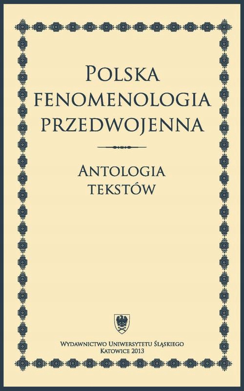 POLSKA FENOMENOLOGIA PRZEDWOJENNA EBOOK
