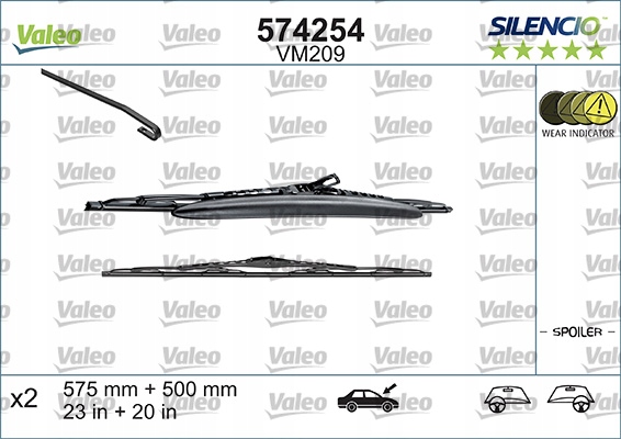 СТЕКЛООЧИСТИТЕЛИ SILENCIO 575/500 VALEO 574254