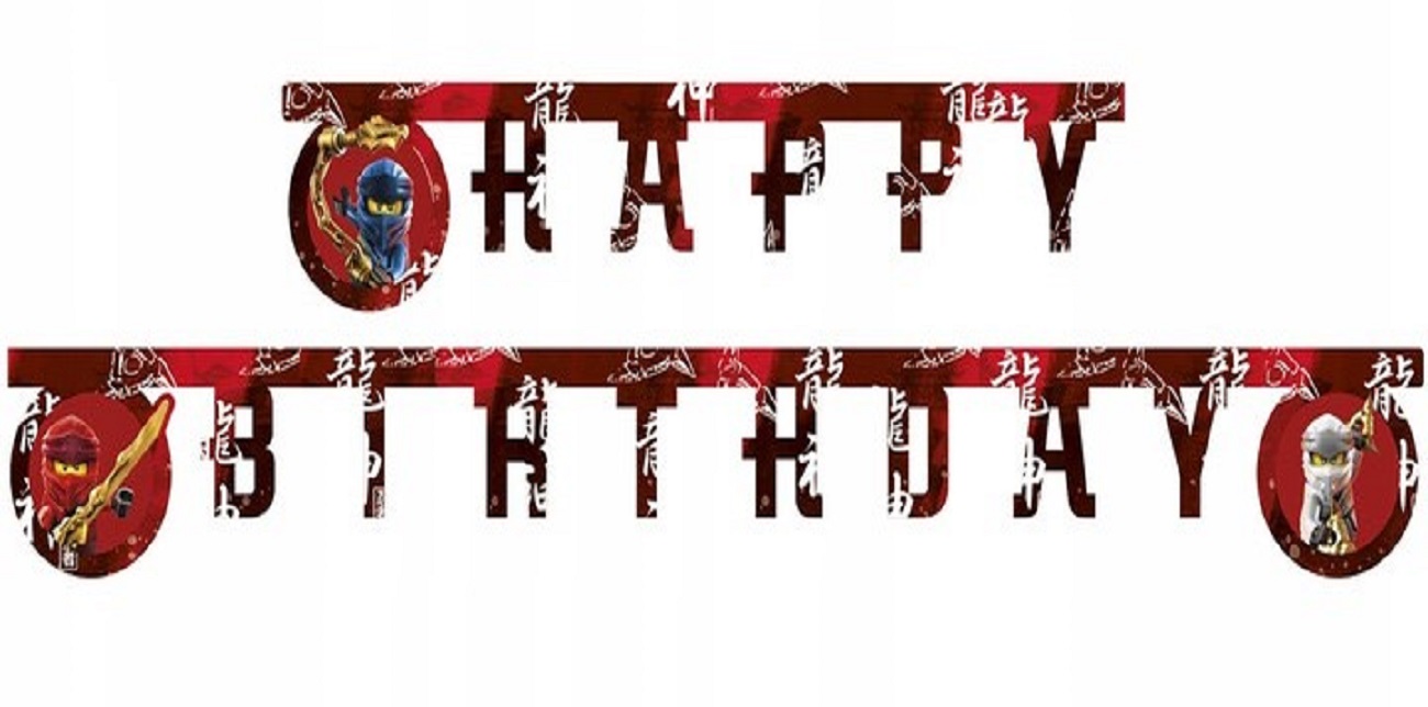 

Banner Urodzinowy Happy Birthday Lego Ninjago