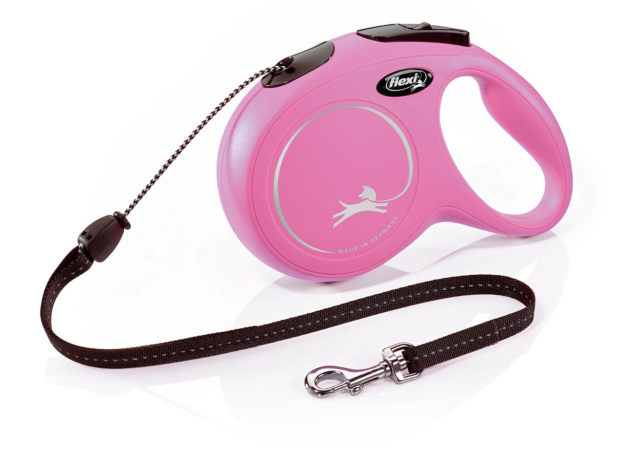 Levně Flexi New Classic M šňůra 8 m/20 kg růžová