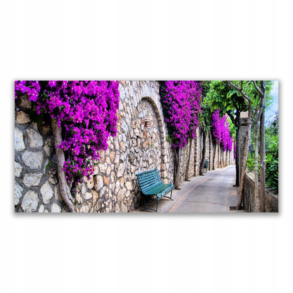 

Obraz wiszący ścienny 120x60 Alejka Ławka Kwiaty
