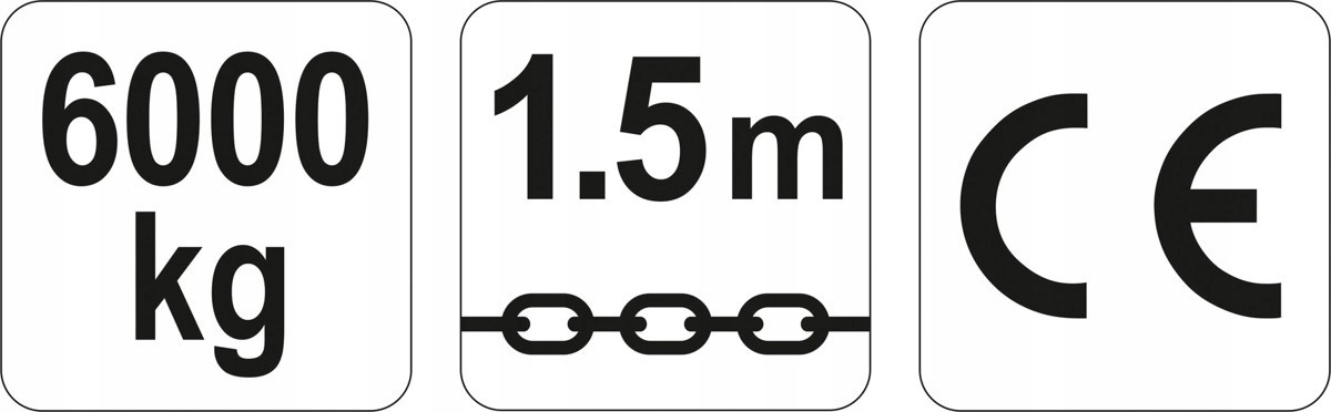 WCIĄGNIK ŁAŃCUCHOWY DŹWIGNIOWY 6 T, WYSOKOŚĆ PODNOSZENIA 1,5m Kod producenta YT-58967