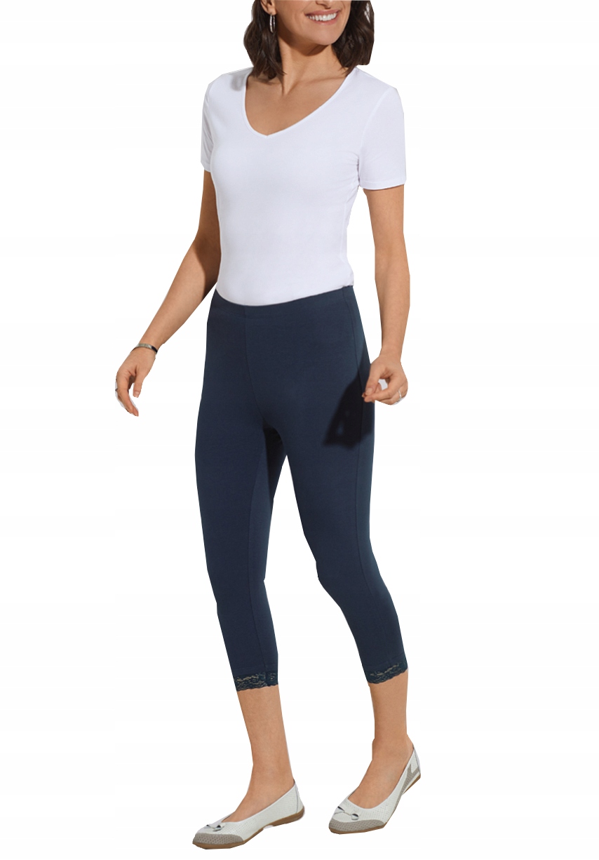 

Legginsy rybaczki spodnie damskie 3/4 koronka S