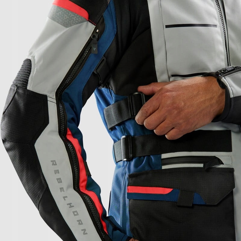 KURTKA MOTOCYKLOWA TEKSTYLNA MĘSKA REBELHORN CUBBY V BLUE GREY RED Rozmiar S