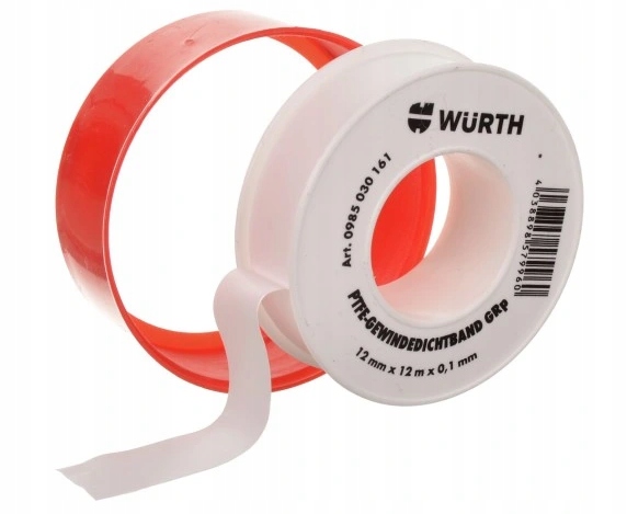 

Taśma teflonowa P.t.f.e. Wurth 12 m 12 mm