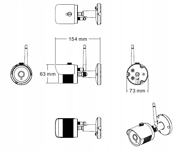 Zestaw 4 kamery IP FULL HD 2Mpx zewnętrzne WiFi Kod producenta 2020