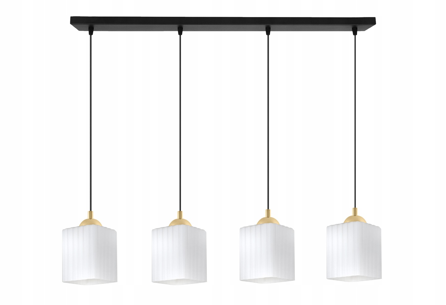 Stropní svítidlo na podélné liště se zlatými detaily pro jídelnu Riffle