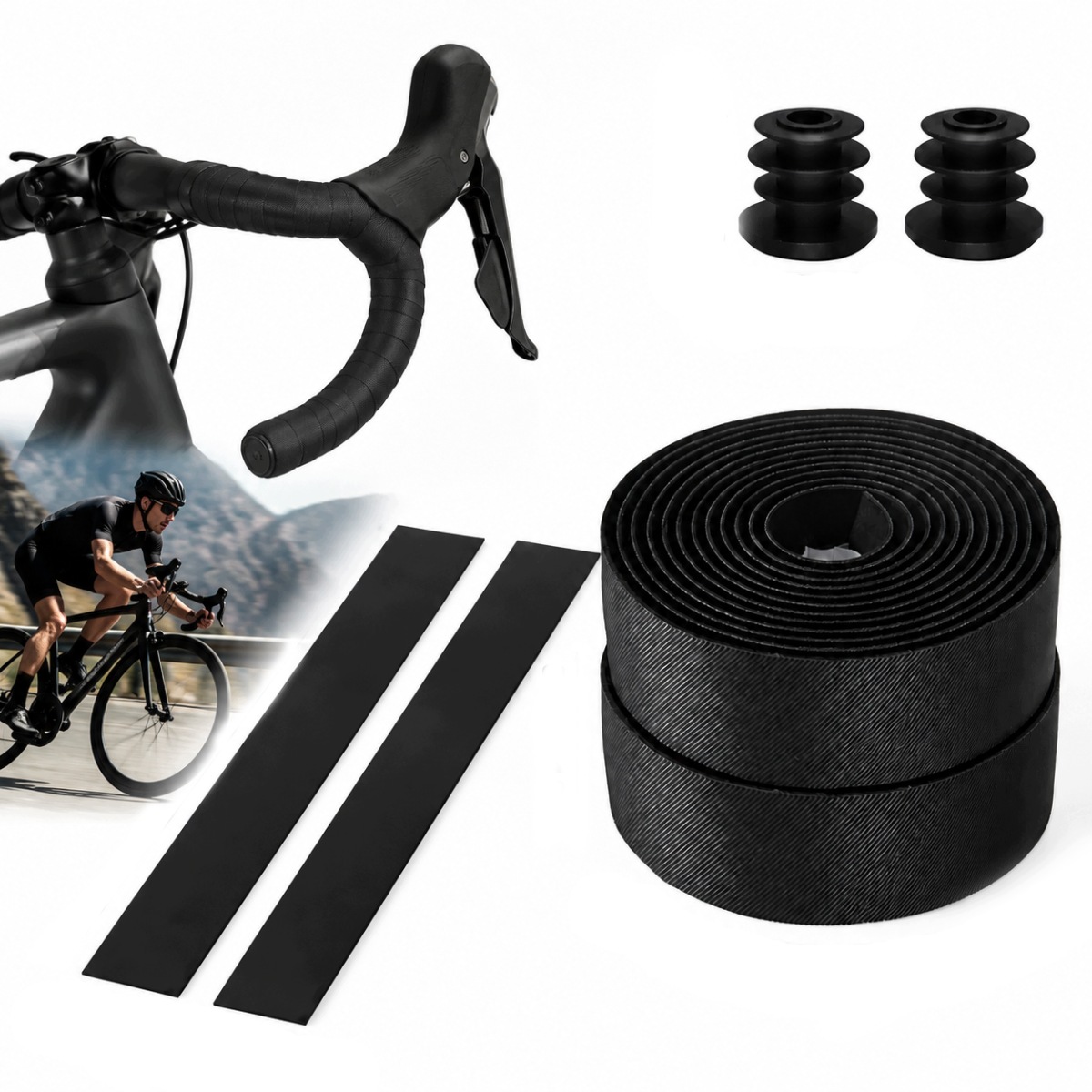 2x Owijka Rowerowa Gravel Tacky Gruba Czarna