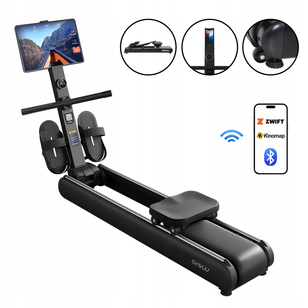 Wioślarz Magnetyczny do ćwiczeń ergometr Składany domowy Kinomap ROW2 120kg