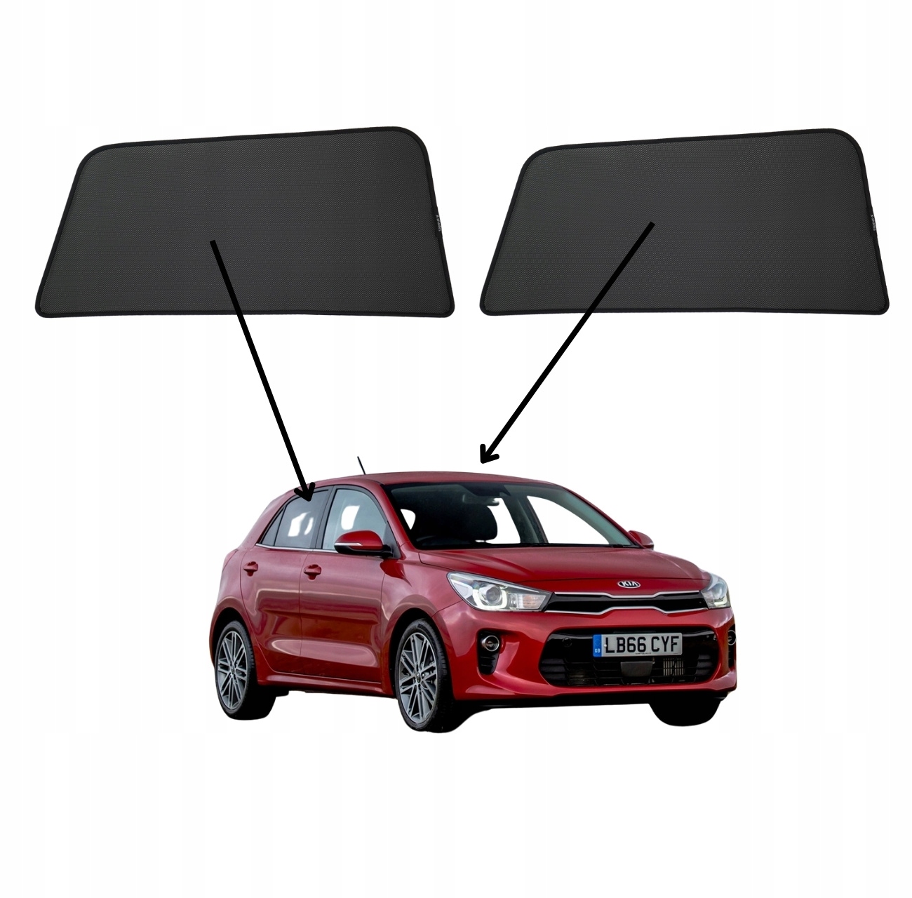 Protislnečné clony do Kia Rio IV, 2017- , Hatchback, magnety, sada 2ks