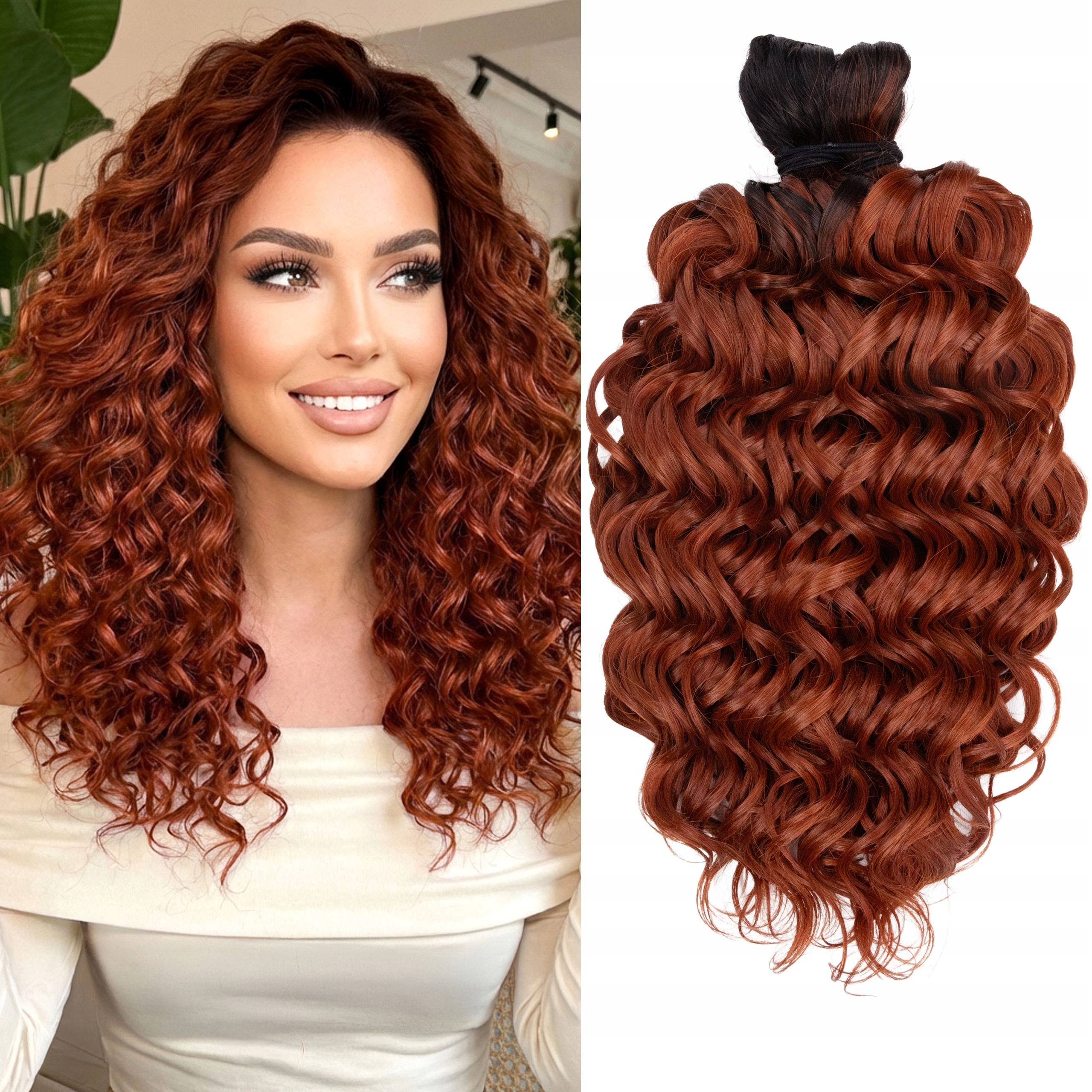 Włosy syntetyczne Afroloki Jessica Pro 12" 30cm 200g ciemny rudy z odrostem