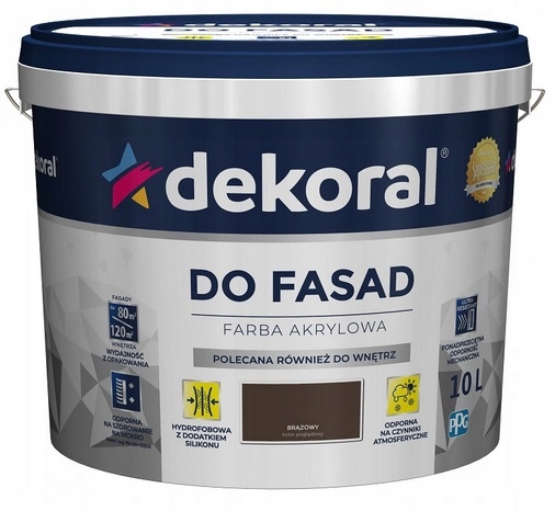 DEKORAL POLINIT FARBA FASADOWA ELEWACYJNA BRĄZOWA 10L Stan opakowania oryginalne