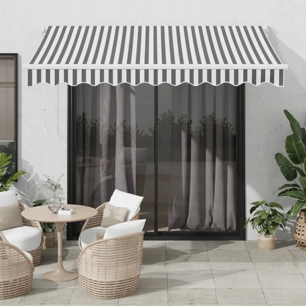 vidaXL Zatahovací markýza antracitová a bílá 3 x 2,5 m textil a hliník