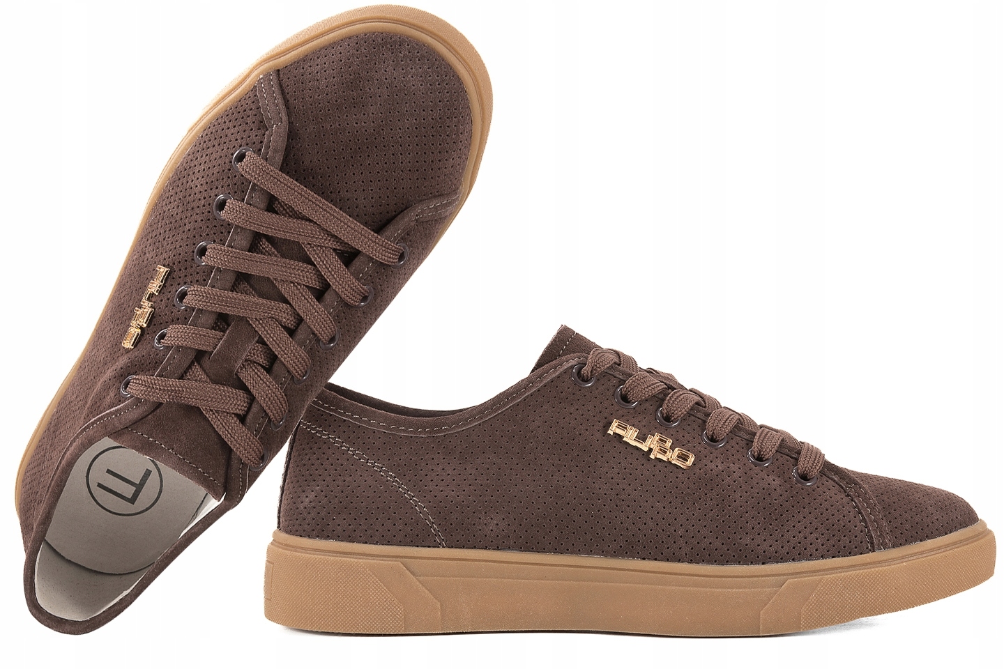 Filippo DP7666 Półbuty Skórzane Damskie Sportowe Sneakersy Zamszowe Brąz 41