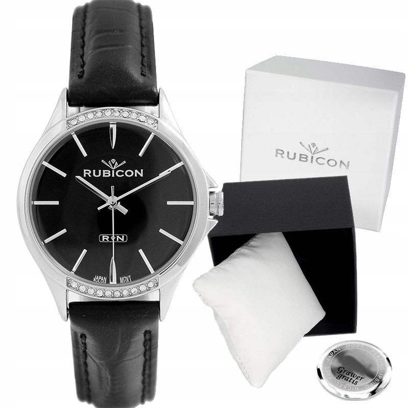 Dámské hodinky Rubicon RNAD62 černé Krabička