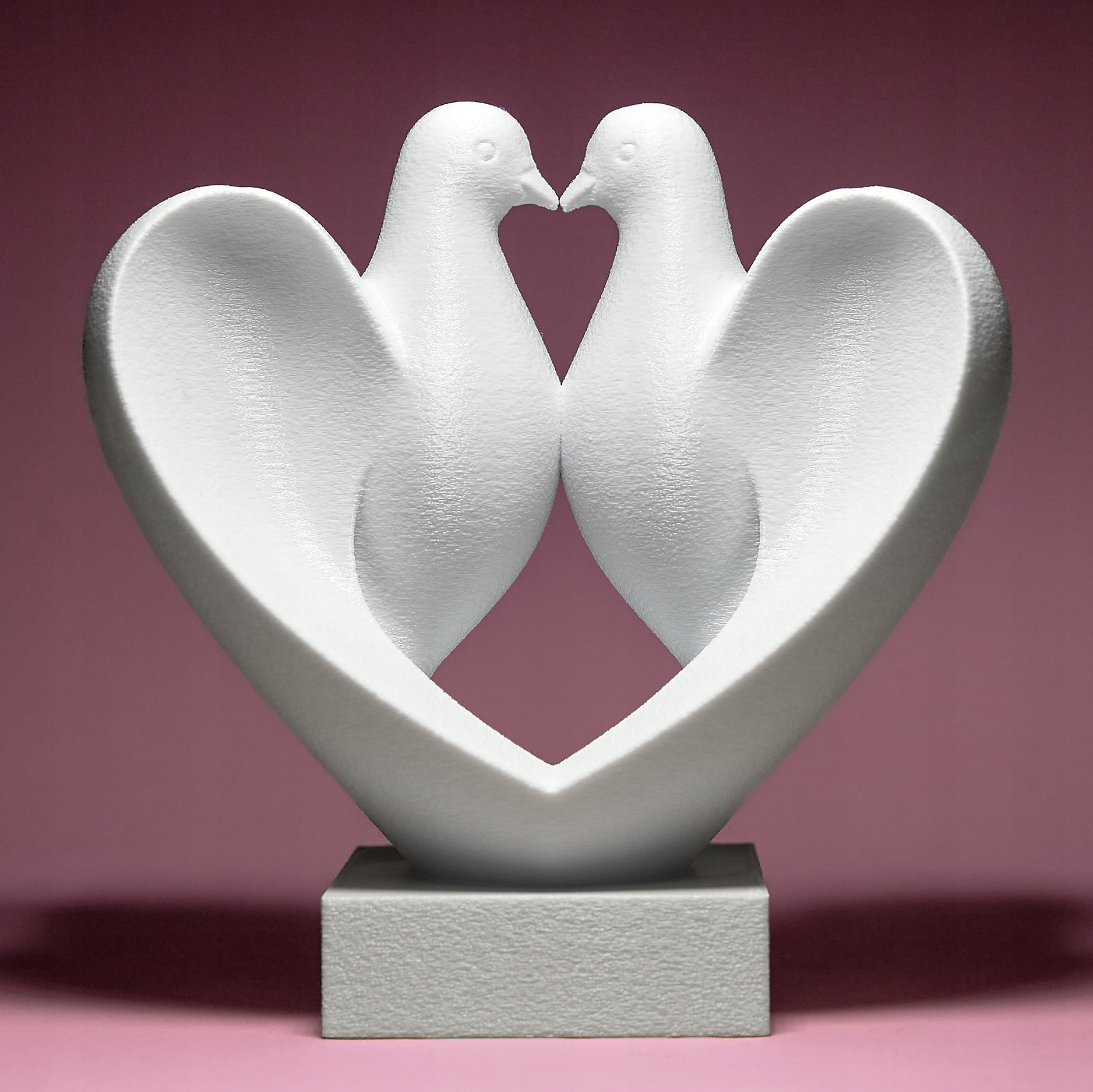 Zamilované holubičky Figurka Soška Dekorace 3D tisk 15 cm Valentýn