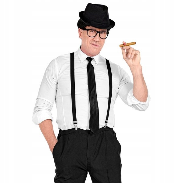 ZESTAW STRÓJ MĘSKI LATA 20 CZARNY GANGSTER Postać/temat lata 20, 30, 40-te