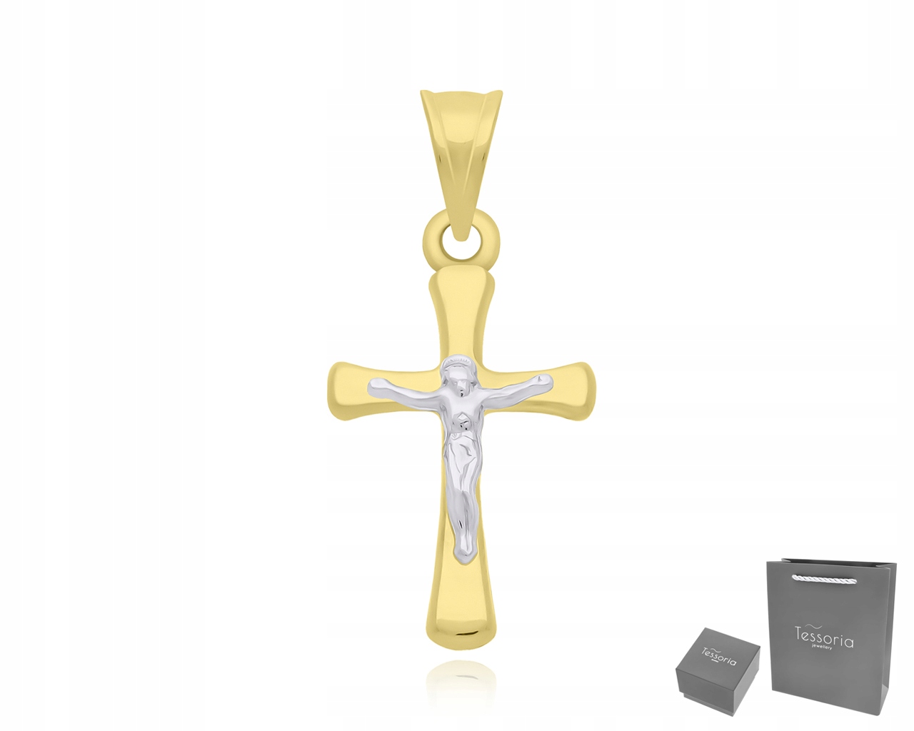 Zlatý dámský křížek 585 s obrázkem Ježíška Přívěsek na Řetízek