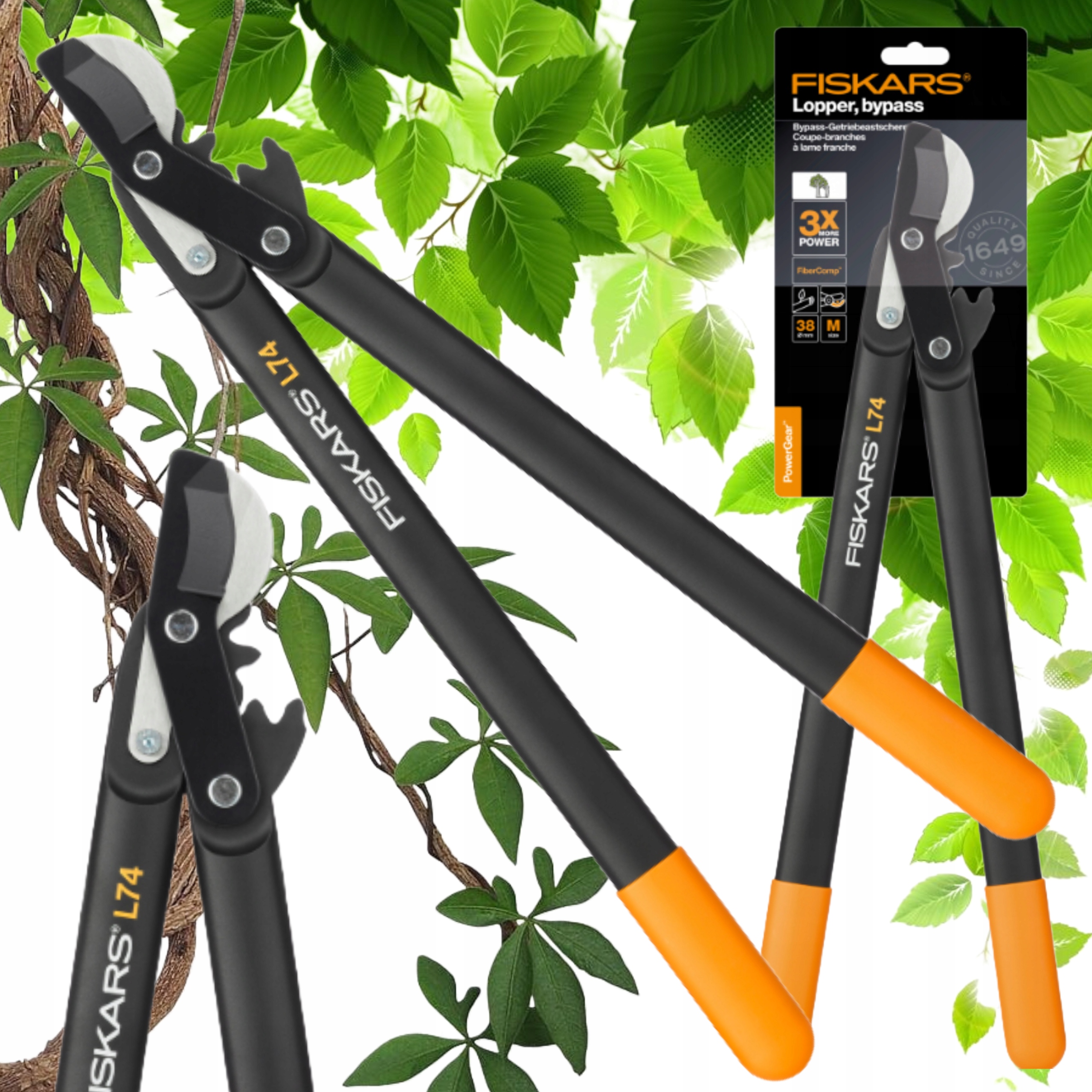 Sekator Nożycowy Ostry Fiskars Nożyce Dwuręczne Do Gałęzi Ogrodu 1000582