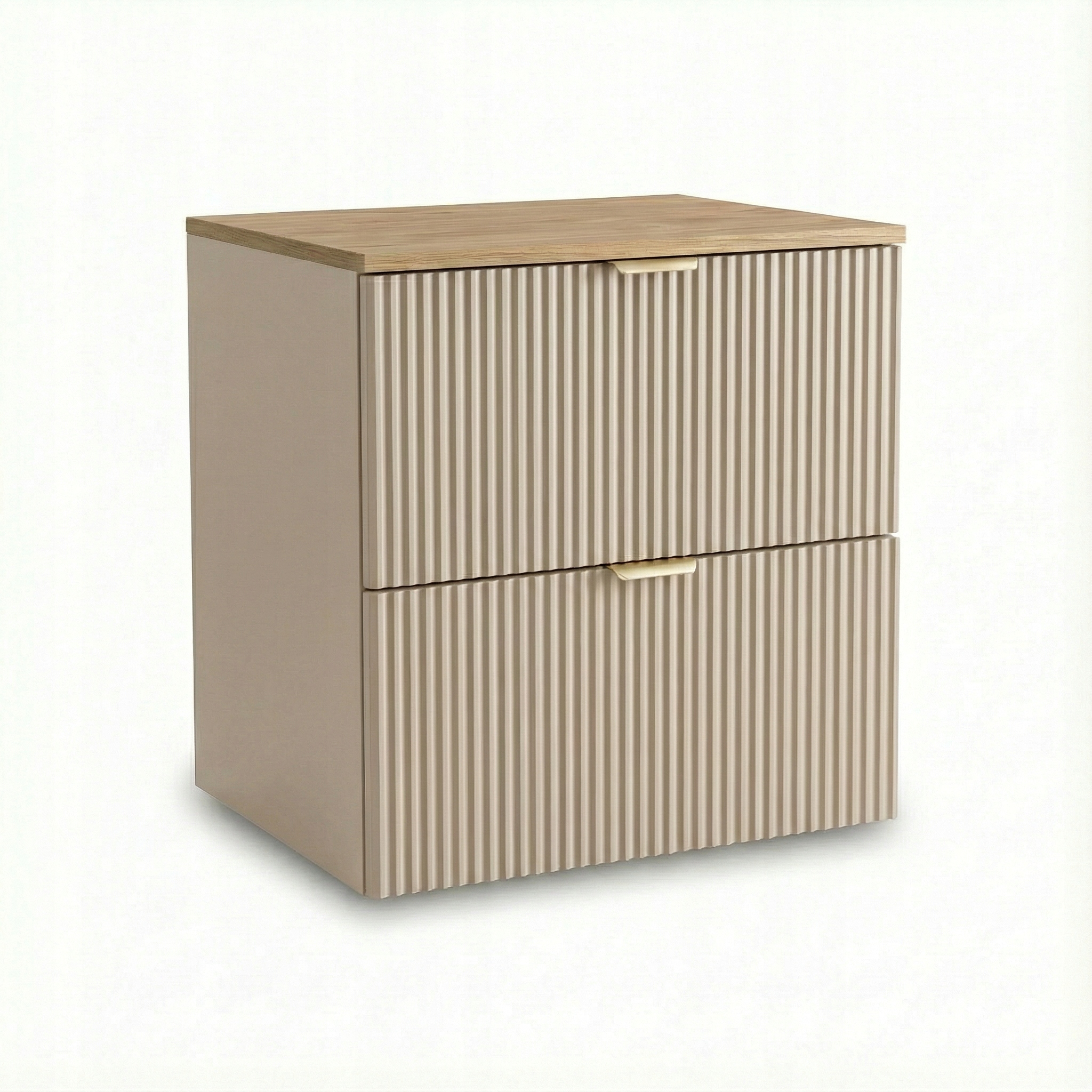 Skříňka pod umyvadlo Kašmír s rýhovanými čely 60 cm Ořechová deska Willy