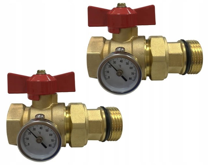 

Zawór Kulowy Ze Śrubunkiem Termometrem 1 Cal 2 Szt