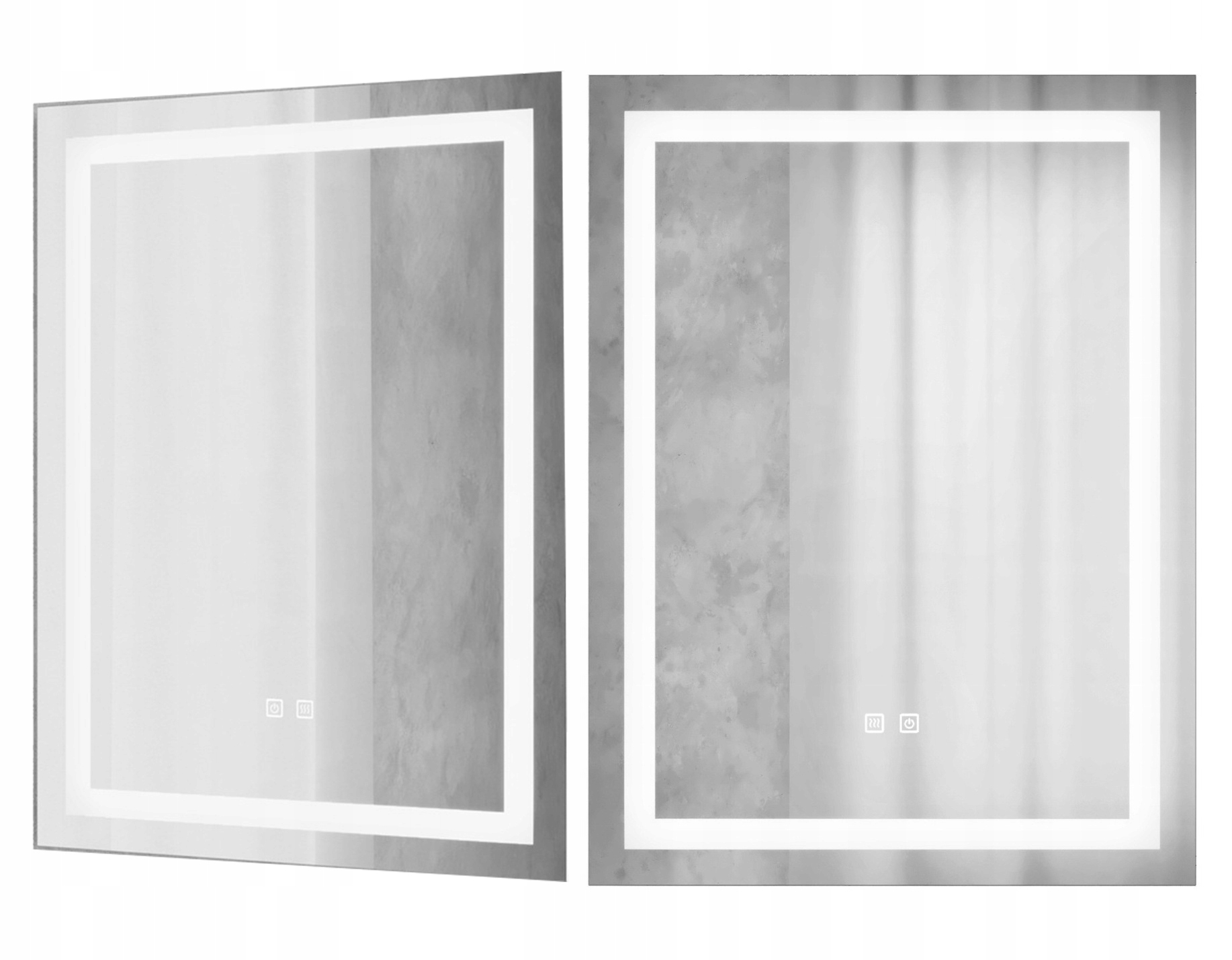 Obdĺžnikové, energeticky úsporné podsvietené zrkadlo Vela Led 60x80