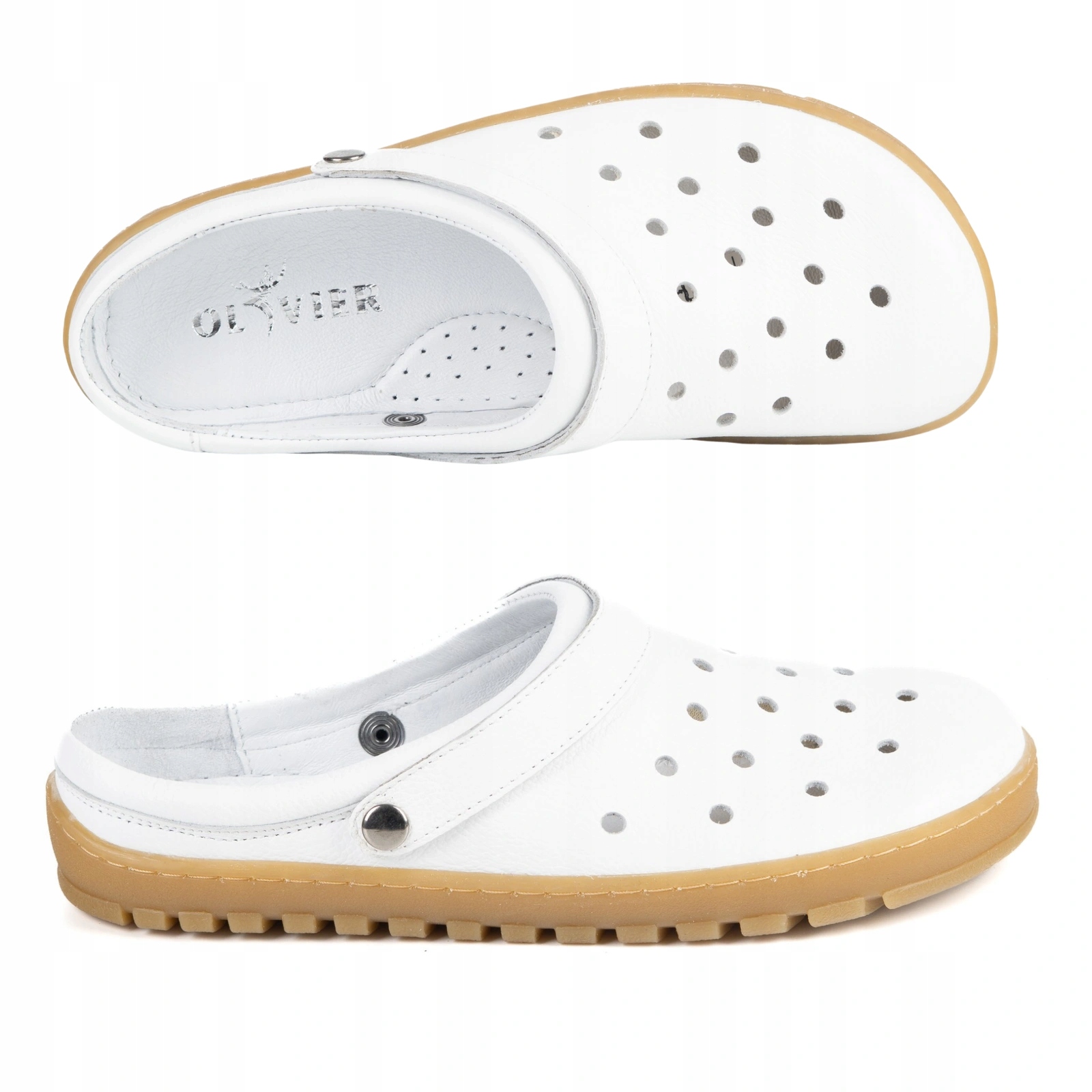 Dámské barefootové boty Olivier Noma kožené chodítka perforované bílé 37