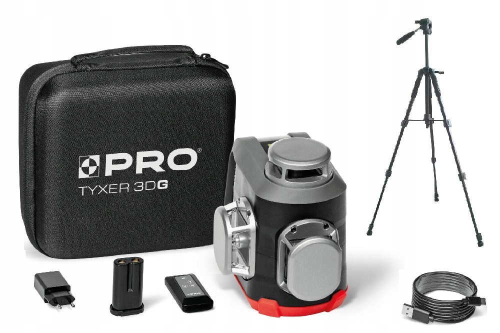 Pro Laser Krzyżowy (zielona wiązka) Tyxer 3DG Statyw 155cm 1/4' TR-650F
